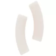 Perline tubolari curve 32x8 mm in acrilico opaco - Nude x6