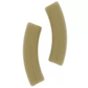 Perline tubolari curve 32x8 mm in acrilico opaco - Khaki x6