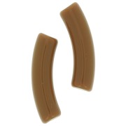 Perline tubolari curve 32x8 mm in acrilico opaco - Marrone x6