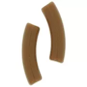 Perline tubolari curve 32x8 mm in acrilico opaco - Marrone x6