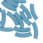 Perline tubolari curve in acrilico opaco 32x8 mm - Blu x6|raw }}