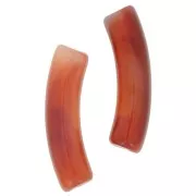 Perline tubolari curve in acrilico trasparente 32x8 mm - Marbled Brick x6