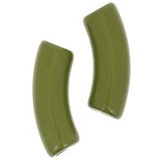 Perline tubolari curve 35x11 mm in acrilico opaco - Olive x6