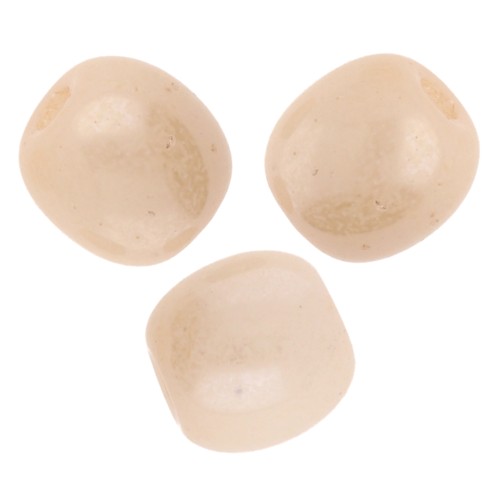 Perle di vetro ceche rotonde 4 mm opache beige effetto ceramica x50