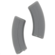 Perle tubolari curve in acrilico opaco 35x11 mm - Grigio scuro x6