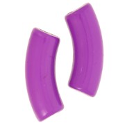 Perline tubolari curve in acrilico opaco 35x11 mm - Plum x6