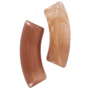 Perline tubolari curve in acrilico trasparente 35x11 mm - Marrone marmorizzato x6