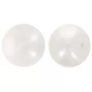 Cabochon semi-forati 10,5 mm - Perle d'acqua dolce bianche iridescenti x2