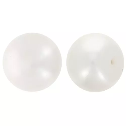 Cabochon semi-forati 10,5 mm - Perle d'acqua dolce bianche iridescenti x2