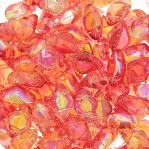 Perline in vetro Gemduo 2 fori 8x5 mm Summer Rainbow Orange x10g