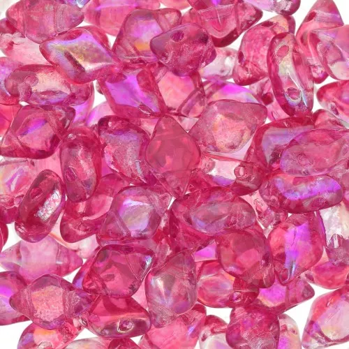 Perline in vetro Gemduo 2 fori 8x5 mm Summer Rainbow Pink x10g