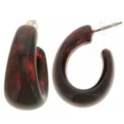 Orecchini - Orecchini a cerchio in resina trasparente da 27 mm - Ambra marmorizzata x2 Orecchini a cerchio in resina trasparente da 27 mm - Ambra marmorizzata x2