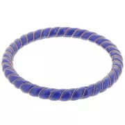 Bracciale in resina opaca con filo dorato 64 mm - Blu scuro x1