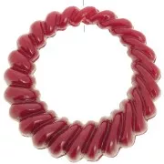 Pendente rotondo cavo ritorto in resina opaca 29 mm - Bordeaux x1