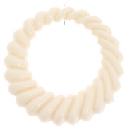 Pendente rotondo cavo ritorto in resina opaca 29 mm - Ecrù x1