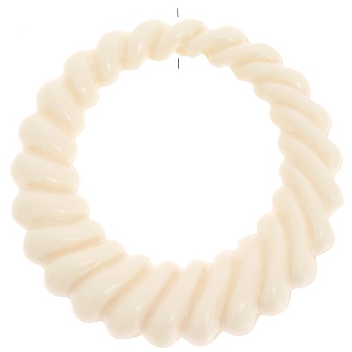 Pendente rotondo cavo ritorto in resina opaca 29 mm - Ecrù x1