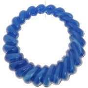 Pendente rotondo cavo ritorto in resina opaca da 29 mm - Blu reale marmorizzato x1|raw }}