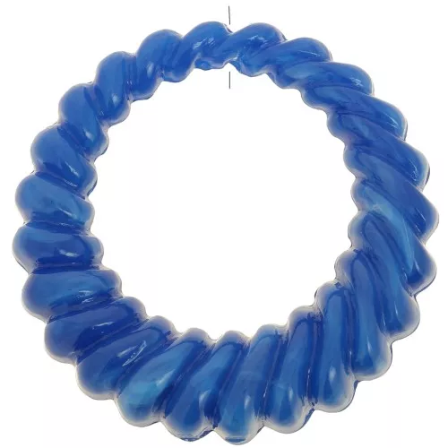 Pendente rotondo cavo ritorto in resina opaca da 29 mm - Blu reale marmorizzato x1