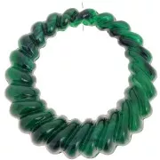 Pendente rotondo cavo ritorto in resina opaca 29 mm - Verde scuro marmorizzato x1