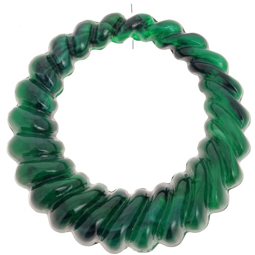 Pendente rotondo cavo ritorto in resina opaca 29 mm - Verde scuro marmorizzato x1