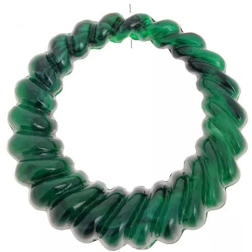 Pendente rotondo cavo ritorto in resina opaca 29 mm - Verde scuro marmorizzato x1