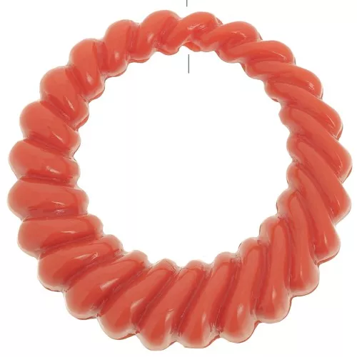 Pendente rotondo incavato e ritorto in resina opaca da 29 mm - Terracotta x1