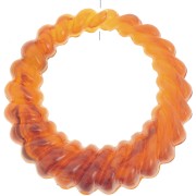 Pendente tondo cavo ritorto 29 mm in resina trasparente - Apricot Marble x1