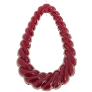 Pendente goccia ritorta 36x24,5 mm in resina opaca - Bordeaux x1|raw }}