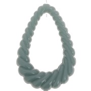 Pendente goccia ritorta 36x24,5 mm in resina opaca - Celadon x1