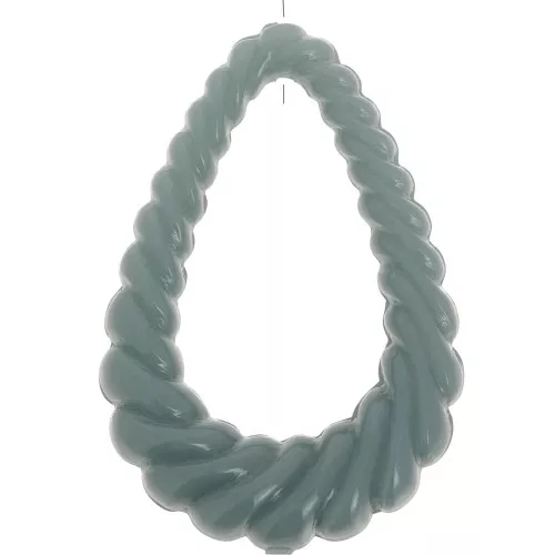 Pendente goccia ritorta 36x24,5 mm in resina opaca - Celadon x1