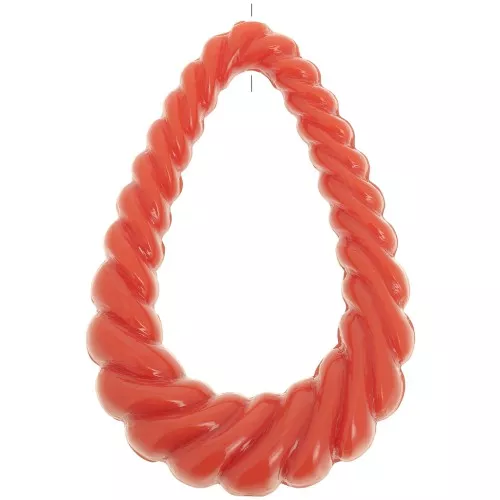 Pendente goccia ritorta 36x24,5 mm in resina opaca - Terracotta x1