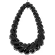 Pendenti - Abbellimenti - Pendentif goutte évidé torsadé 36x24.5 mm en résine opaque - Noir x1 Pendentif goutte évidé torsadé 36x24.5 mm en résine opaque - Noir x1