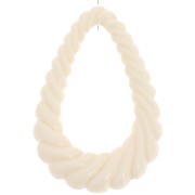 Pendente goccia ritorta 36x24,5 mm in resina opaca - Ecru x1|raw }}