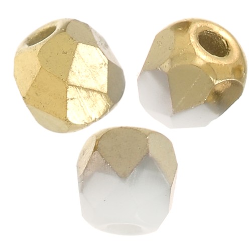 Faccette vere da 2 mm Chalk White Gold Mat x50