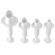 4 Stampi per pasta polimerica - Ovale - 19-21-23-33 mm