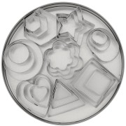 Set di 24 stampi in acciaio inox per modellare - Geometrico 2|raw }}