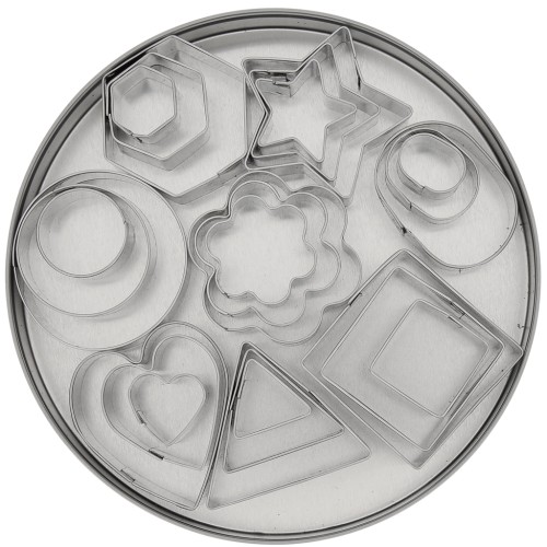 Set di 24 stampi in acciaio inox per modellare - Geometrico 2