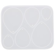 Stampo in silicone per la realizzazione di ciondoli a goccia in resina - Trasparente