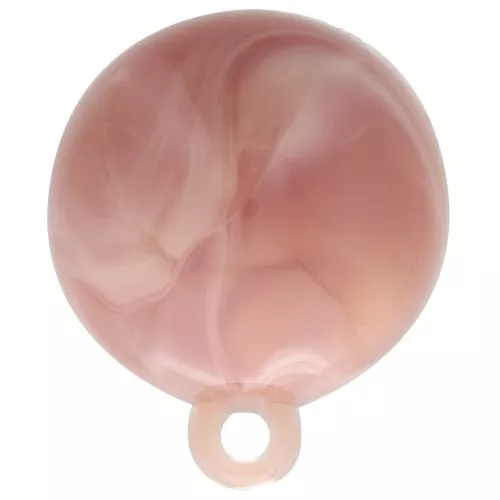 Cabochon rotondo opaco in resina 15 mm con anello chiuso - Rosa antico marmorizzato x1