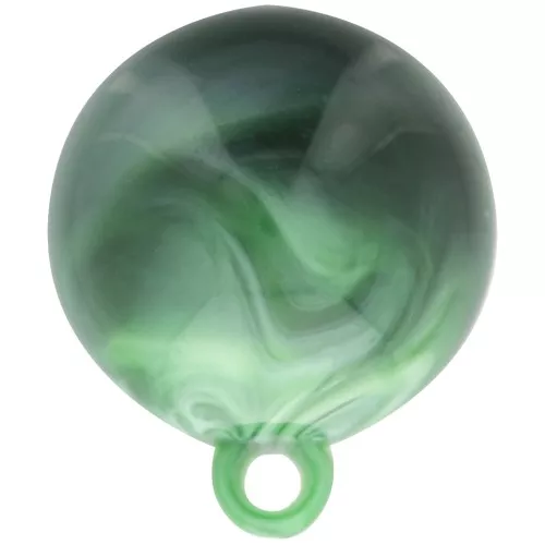 Cabochon rotondo opaco in resina 15 mm con anello chiuso - Marmo verde scuro x1