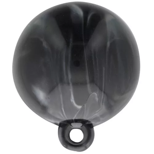 Cabochon rotondo in resina opaca 15 mm con anello chiuso - Nero marmorizzato - Bianco x1