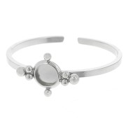 Anello sottile regolabile da T59 a T64 con perno da 4 mm e sfere piccole - Acciaio inox 304