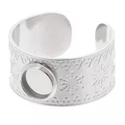 Anello largo regolabile da T.51 a T.58 - Cabochon da 6 mm - Acciaio inossidabile 316L