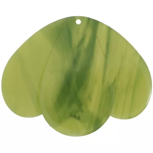 Pendenti 3 petali 36x45 mm in acetato trasparente - Oliva marmorizzata x1