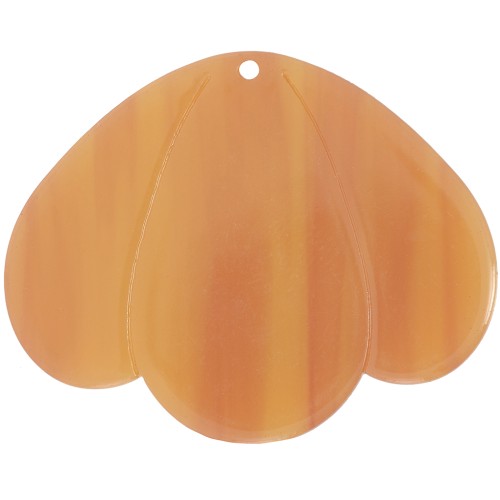 Pendenti 3 petali 36x45 mm in acetato trasparente - Marmo Fauve x1