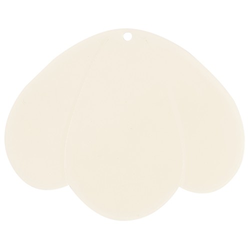 Pendenti 3 petali 36x45 mm in acetato opaco - Ecrù x1