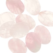 Gemma ovale piatta cabochon 18x13 mm - Quarzo rosa x1