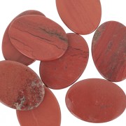 Gemma ovale piatta cabochon 18x13 mm - Diaspro rosso x1
