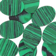 Cabochon ovale piatto 18x13 mm - Malachite x1