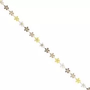 Catena di fiori 6 mm in resina epossidica - Giallo - Marrone - Oro x50cm